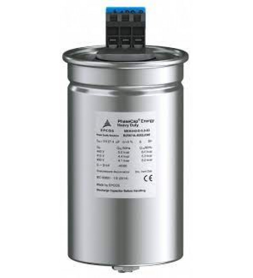 Epcos B32448H5332A125 - PhiCap Heavy Duty SIG 3x127.4µF 525V 50Hz 33.1kVAr Three Phase Power Factor Correction Film Capacitor