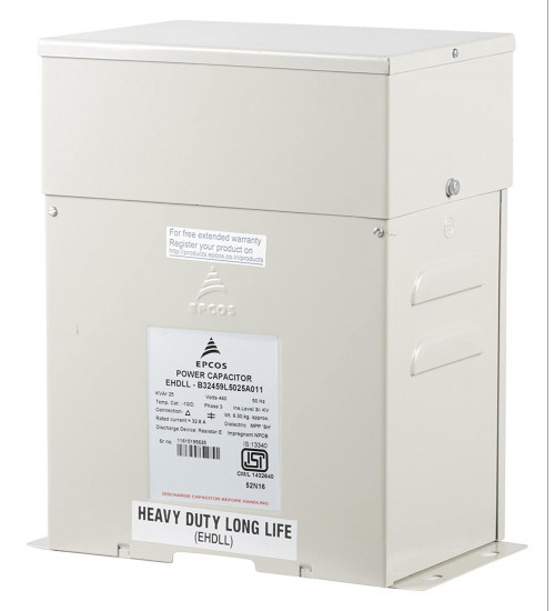 Epcos B32459F4092A80 - SquareCap EHDLL 3x41.5µF 480V 50Hz 9kVAR Three Phase Power Factor Correction Film Capacitor