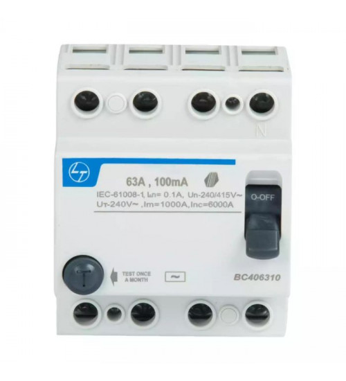 Lauritz Knudsen BC404010 Tripper RCCB 40A FP 415V AC 100mA