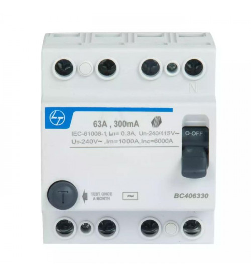 Lauritz Knudsen BC404030 Tripper RCCB 40A FP 415V AC 300mA