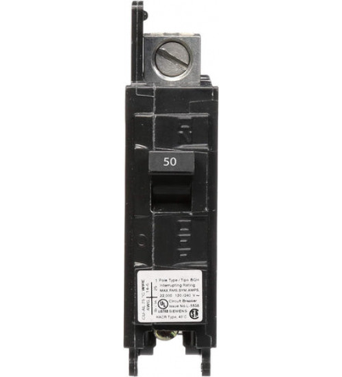 BQ1B050H Bolt - On Molded Case Circuit Breaker Siemens / ITE Bolt - On Circuit Breaker Its Compact And Easy to Install one pole molded case circuit breaker features a thermal magnetic over current protection system with panel board mounting it has an interrupting rating of 22 kilo - Amps the ... - Siemens
