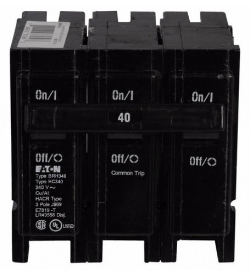 BRH340 - Eaton Cutler-Hammer 40 Amp 3 Pole 240 Volt Molded Case Circuit Breakers
