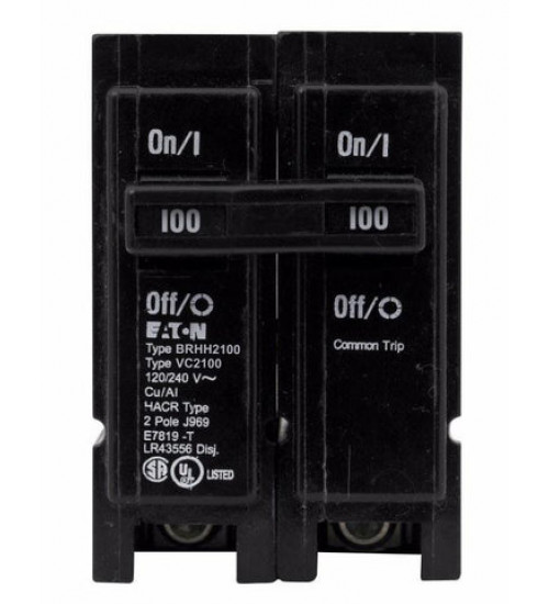 BRHH2100 - Eaton Cutler-Hammer 100 Amp 2 Pole 240 Volt Plug-In Molded Case Circuit Breaker