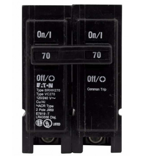 BRHH270 - Eaton Cutler-Hammer 70 Amp 2 Pole 240 Volt Molded Case Circuit Breakers