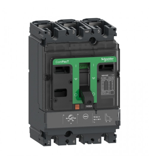 C10F3TM025 - Circuit breaker ComPacT NSX100F, 36kA at 415VAC, TMD trip unit 25A, 3 poles 3d - Schneider Electric