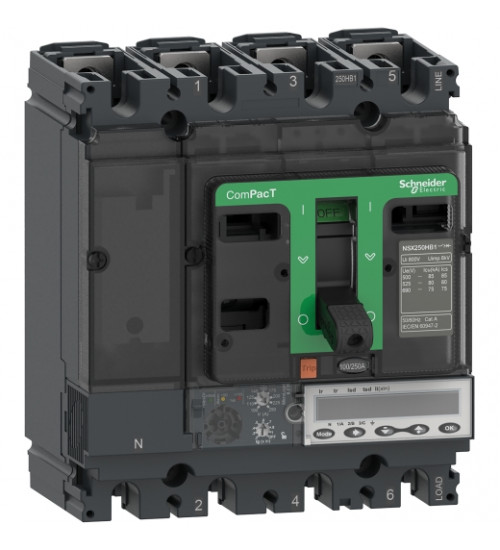 C25F46A250 - NSX250F 36kA AC 4P4D 250A 6.2A | Schneider Electric