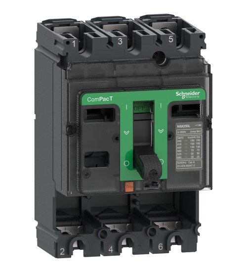 C25S3 - Circuit breaker basic frame, ComPacT NSX250S, 100kA/415VAC, 3 poles, 250A frame rating, without trip unit - Schneider Electric