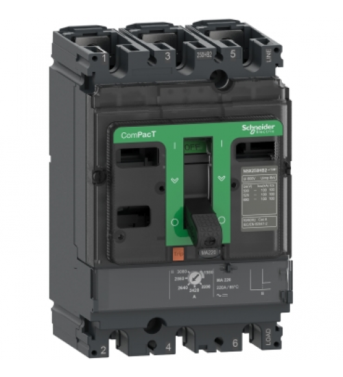 C25V3MA150 - Circuit breaker ComPacT NSX250HB1. 75kA at 690VAC. MA trip unit 150A. 3 poles 3d - Schneider Electric C25V3MA150 - Circuit breaker ComPacT NSX250HB1. 75kA at 690VAC. MA trip unit 150A. 3 poles 3d - Schneider Electric