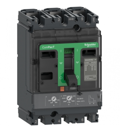 C25V3TM160 - Circuit breaker ComPacT NSX250HB1. 75kA at 690VAC. TMD trip unit 160A. 3 poles 3d - Schneider Electric C25V3TM160 - Circuit breaker ComPacT NSX250HB1. 75kA at 690VAC. TMD trip unit 160A. 3 poles 3d - Schneider Electric