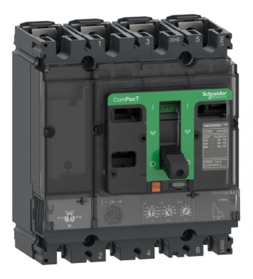 C25V42D100 - Circuit breaker ComPacT NSX250HB1. 75kA at 690VAC. MicroLogic 2.2 trip unit 100A. 4 poles 4d - Schneider Electric C25V42D100 - Circuit breaker ComPacT NSX250HB1. 75kA at 690VAC. MicroLogic 2.2 trip unit 100A. 4 poles 4d - Schneider Electric