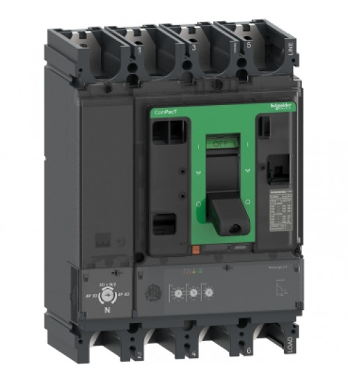 Schneider Electric C40F42D400 - Circuit breaker, ComPacT NSX400F, 36kA/415VAC, 4 poles, MicroLogic 2.3 trip unit 400A