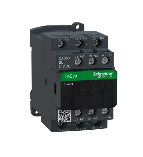 Schneider Electric CAD50BL - TeSys D control relay - 5 NO - 690 V - 24 V DC low consumption coil