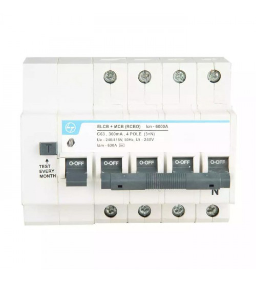 Lauritz Knudsen CB90006OOBO Tripper RCBO(EL+MCB) 16A FP 415V AC 6kA 300mA C Curve