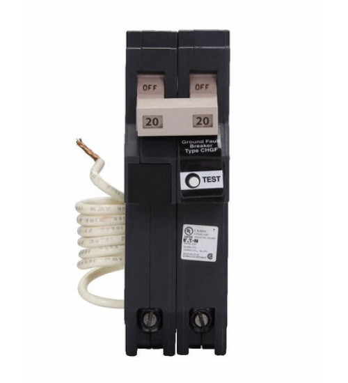 CH220GFT - Eaton Cutler-Hammer 20 Amp 2 Pole 240 Volt Ground Fault Plug-In Breaker