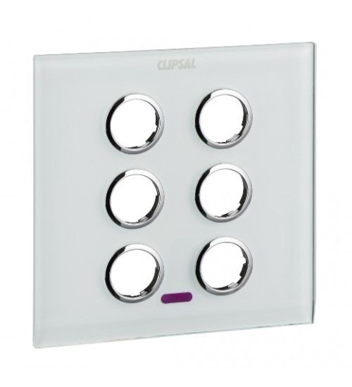 Schneider Electric E5086F-IR-GF - C-Bus - Saturn - E series - fascia - glass - 6 gang - black - set of 100