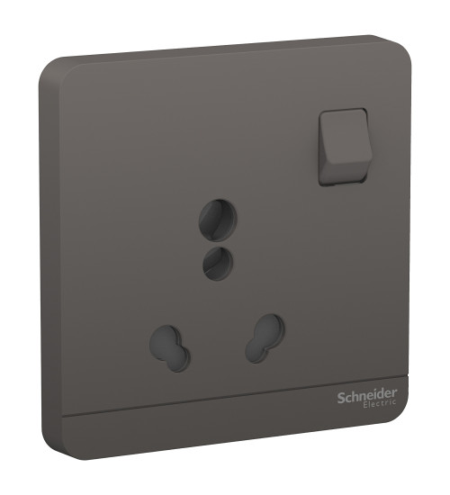 Schneider Electric E8315_16_DG - AvatarOn, switched socket, 3P, 16 A, 250 V, Dark Grey