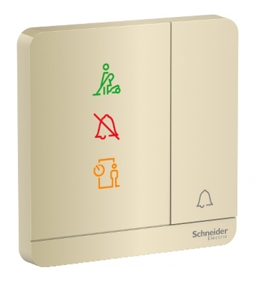 Schneider Electric E8331BPDMW_WG_G8 - AvatarOn, push button for doorbell, 10A, 250V, LED, Wine Gold Schneider Electric E8331BPDMW_WG_G8 - AvatarOn, push button for doorbell, 10A, 250V, LED, Wine Gold