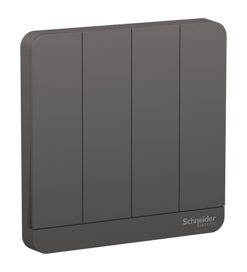 Schneider Electric E8334L1_DG_G8 - AvatarOn, 4 switches, 16AX, 250V, 1 Way, Dark Grey