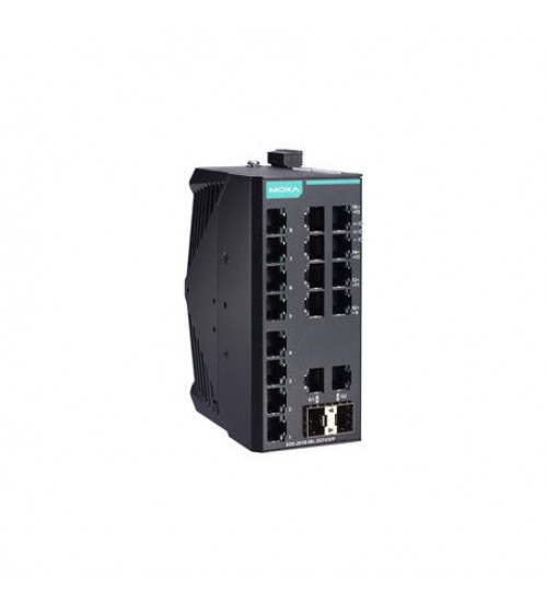 EDS-2018-ML-2GTXSFP-T, EDS-2018-ML-2GTXSFP-T Moxa, Unmanaged Gigabit Ethernet switch with 16 10/100BaseT(X) ports, 2 10/100/1000BaseT(X) or 100/1000BaseSFP ports, -40 to 75°C operating temperature EDS-2018-ML-2GTXSFP-T, EDS-2018-ML-2GTXSFP-T Moxa, Unmanaged Gigabit Ethernet switch with 16 10/100BaseT(X) ports, 2 10/100/1000BaseT(X) or 100/1000BaseSFP ports, -40 to 75°C operating temperature