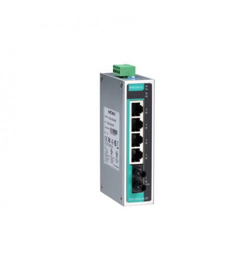 EDS-205A-M-ST, EDS-205A-M-ST Moxa, Unmanaged Ethernet switch with 4 10/100BaseT(X) ports, 1 100BaseFX multi-mode port with ST connectors, -10 to 60°C operating temperature EDS-205A-M-ST, EDS-205A-M-ST Moxa, Unmanaged Ethernet switch with 4 10/100BaseT(X) ports, 1 100BaseFX multi-mode port with ST connectors, -10 to 60°C operating temperature