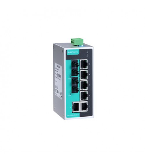 EDS-208A-MM-ST-T, EDS-208A-MM-ST-T Moxa, Unmanaged Ethernet switch with 6 10/100BaseT(X) ports, 2 100BaseFX multi-mode ports with ST connectors, -40 to 75°C operating temperature EDS-208A-MM-ST-T, EDS-208A-MM-ST-T Moxa, Unmanaged Ethernet switch with 6 10/100BaseT(X) ports, 2 100BaseFX multi-mode ports with ST connectors, -40 to 75°C operating temperature