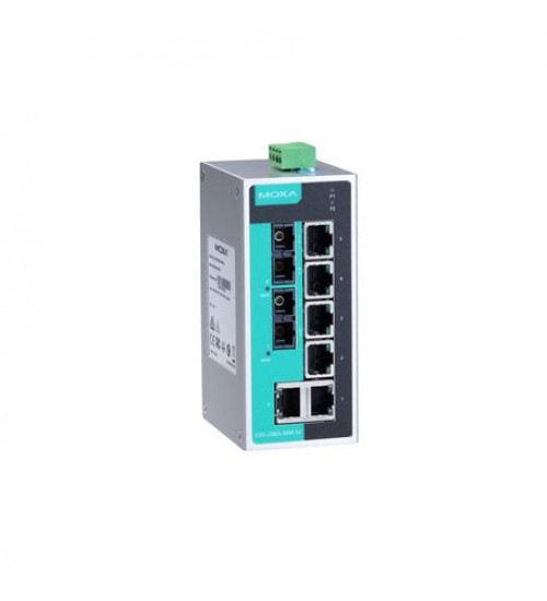 EDS-208A-SS-SC, EDS-208A-SS-SC Moxa, 8 port entry level unmanaged Ethernet switch w/(6) 10/100BTX ports & (2) single-mode SC fiber ports (IP30 aluminum housing) EDS-208A-SS-SC, EDS-208A-SS-SC Moxa, 8 port entry level unmanaged Ethernet switch w/(6) 10/100BTX ports & (2) single-mode SC fiber ports (IP30 aluminum housing)