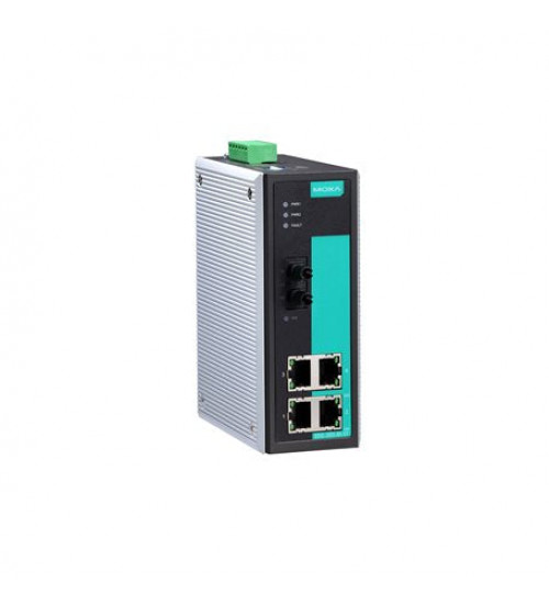 EDS-305-M-ST, EDS-305-M-ST Moxa, Unmanaged Ethernet switch with 4 10/100BaseT(X) ports, 1 100BaseFX multi-mode port with ST connectors, relay output warning, 0 to 60°C operating temperature EDS-305-M-ST, EDS-305-M-ST Moxa, Unmanaged Ethernet switch with 4 10/100BaseT(X) ports, 1 100BaseFX multi-mode port with ST connectors, relay output warning, 0 to 60°C operating temperature