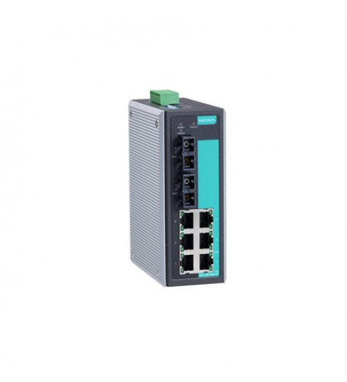 EDS-308-MM-SC, EDS-308-MM-SC Moxa, Unmanaged Ethernet switch with 6 10/100BaseT(X) ports, 2 100BaseFX multi-mode ports with SC connectors, relay output warning, 0 to 60°C operating temperature