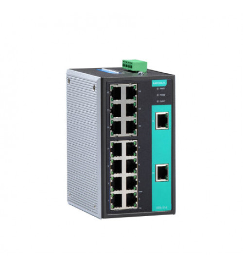 EDS-316, EDS-316 Moxa, Unmanaged Ethernet switch with 16 10/100BaseT(X) ports, relay output warning, -10 to 60°C operating temperature EDS-316, EDS-316 Moxa, Unmanaged Ethernet switch with 16 10/100BaseT(X) ports, relay output warning, -10 to 60°C operating temperature