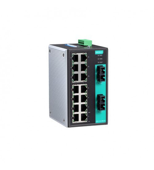 EDS-316-MS-SC, EDS-316-MS-SC Moxa, Unmanaged Ethernet switch with 14 10/100BaseT(X) ports, 1 100BaseFX multi-mode port with SC connector, 1 100BaseFX single-mode port with SC connector, relay output warning, -10 to 60°C operating temperature