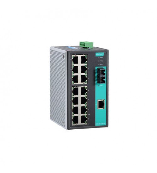 EDS-316-S-SC, EDS-316-S-SC Moxa, Unmanaged Ethernet switch with 15 10/100BaseT(X) ports, 1 100BaseFX single-mode port with SC connector, relay output warning, -10 to 60°C operating temperature EDS-316-S-SC, EDS-316-S-SC Moxa, Unmanaged Ethernet switch with 15 10/100BaseT(X) ports, 1 100BaseFX single-mode port with SC connector, relay output warning, -10 to 60°C operating temperature