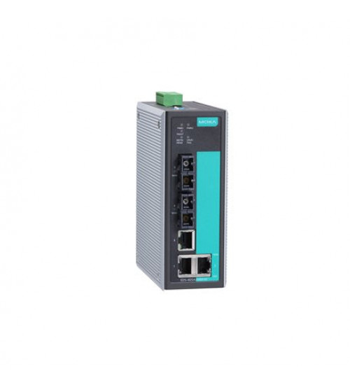 Moxa EDS-405A-MM-SC-T, Entry-level managed Ethernet switch with 3 10/100BaseT(X) ports, 2 100BaseFX multi-mode ports with SC connectors, -40 to 75°C operating temperature, Electrihub, Electrical store, Electrical supply store Moxa EDS-405A-MM-SC-T, Entry-level managed Ethernet switch with 3 10/100BaseT(X) ports, 2 100BaseFX multi-mode ports with SC connectors, -40 to 75°C operating temperature, Electrihub, Electrical store, Electrical supply store