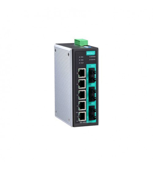 Moxa EDS-408A-3M-ST-T, Entry-level managed Ethernet switch with 5 10/100BaseT(X) ports, 3 100BaseFX multi-mode ports with ST connectors, -40 to 75°C operating temperature, Electrihub, Electrical store, Electrical supply store Moxa EDS-408A-3M-ST-T, Entry-level managed Ethernet switch with 5 10/100BaseT(X) ports, 3 100BaseFX multi-mode ports with ST connectors, -40 to 75°C operating temperature, Electrihub, Electrical store, Electrical supply store