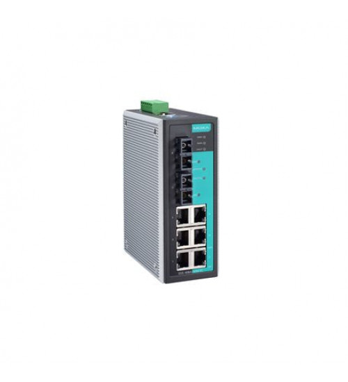 Moxa EDS-408A-MM-SC-T, Entry-level managed Ethernet switch with 6 10/100BaseT(X) ports, 2 100BaseFX multi-mode ports with SC connectors, -40 to 75°C operating temperature, Electrihub, Electrical store, Electrical supply store
