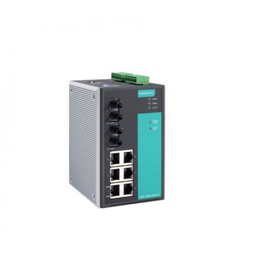 EDS-508A-MM-ST, EDS-508A-MM-ST Moxa, Managed Ethernet switch with 6 10/100BaseT(X) ports, 2 100BaseFX multi-mode ports with ST connectors, 0 to 60°C operating temperature EDS-508A-MM-ST, EDS-508A-MM-ST Moxa, Managed Ethernet switch with 6 10/100BaseT(X) ports, 2 100BaseFX multi-mode ports with ST connectors, 0 to 60°C operating temperature