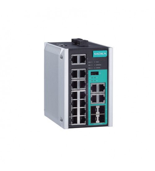 Moxa EDS-518E-4GTXSFP, Managed Gigabit Ethernet switch with 14 10/100BaseT(X) ports, 4 10/100/1000BaseT(X) or 100/1000BaseSFP ports, -10 to 60°C operating temperature, Electrihub, Electrical store, Electrical supply store Moxa EDS-518E-4GTXSFP, Managed Gigabit Ethernet switch with 14 10/100BaseT(X) ports, 4 10/100/1000BaseT(X) or 100/1000BaseSFP ports, -10 to 60°C operating temperature, Electrihub, Electrical store, Electrical supply store