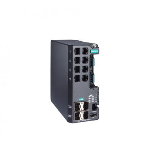 EDS-G4012-8P-4QGS-LVB-T, EDS-G4012-8P-4QGS-LVB-T Moxa, Managed Full Gigabit Ethernet switch with 8 10/100/1000BaseT(X) ports with 802.3bt PoE, 4 1000/2500BaseSFP ports, dual power supply 12/24/48 VDC, -40 to 75°C operating temperature, EDS-G4012-8P-4QGS-LVB-T, EDS-G4012-8P-4QGS-LVB-T Moxa, Managed Full Gigabit Ethernet switch with 8 10/100/1000BaseT(X) ports with 802.3bt PoE, 4 1000/2500BaseSFP ports, dual power supply 12/24/48 VDC, -40 to 75°C operating temperature,