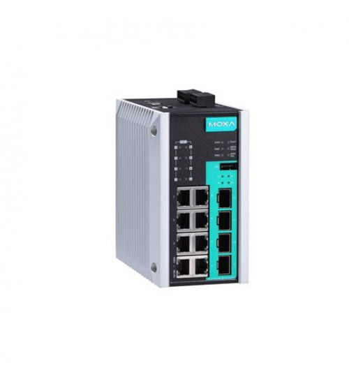 Moxa EDS-G512E-8POE-4GSFP, 12-port full Gigabit managed Ethernet switch with 8 10/100/1000BaseT(X) PoE/PoE+ ports, 4 100/1000BaseSFP slots, -10 to 60°C operating temperature, Electrihub, Electrical store, Electrical supply store Moxa EDS-G512E-8POE-4GSFP, 12-port full Gigabit managed Ethernet switch with 8 10/100/1000BaseT(X) PoE/PoE+ ports, 4 100/1000BaseSFP slots, -10 to 60°C operating temperature, Electrihub, Electrical store, Electrical supply store