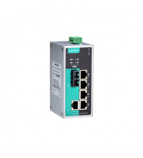 EDS-P206A-4POE-M-SC-T, EDS-P206A-4POE-M-SC-T Moxa, Unmanaged Ethernet switch with 1 10/100BaseT(X) ports, 4 PoE ports, 1 100BaseFX multi-mode port with SC connector, -40 to 75°C operating temperature EDS-P206A-4POE-M-SC-T, EDS-P206A-4POE-M-SC-T Moxa, Unmanaged Ethernet switch with 1 10/100BaseT(X) ports, 4 PoE ports, 1 100BaseFX multi-mode port with SC connector, -40 to 75°C operating temperature