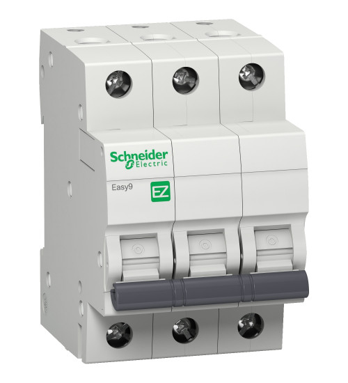 Schneider Electric EZ9F76306 - Miniature circuit breaker, Easy9, 3P, 6 A, C curve, 6000 A