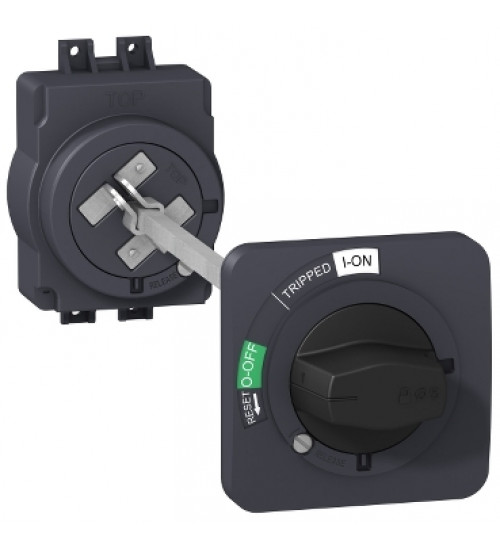 Schneider Electric EZAROTE - extended rotary handle, EasyPact EZC100, EasyPact CVS100BS, black handle, black front plate