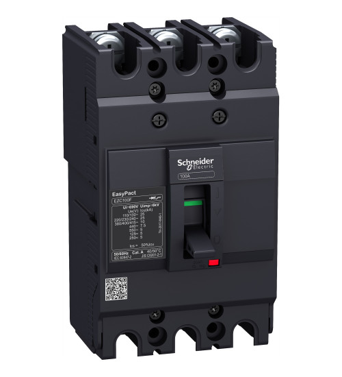 Schneider Electric EZC100F3063 - circuit breaker Easypact EZC100F - TMD - 63 A - 3 poles 3d
