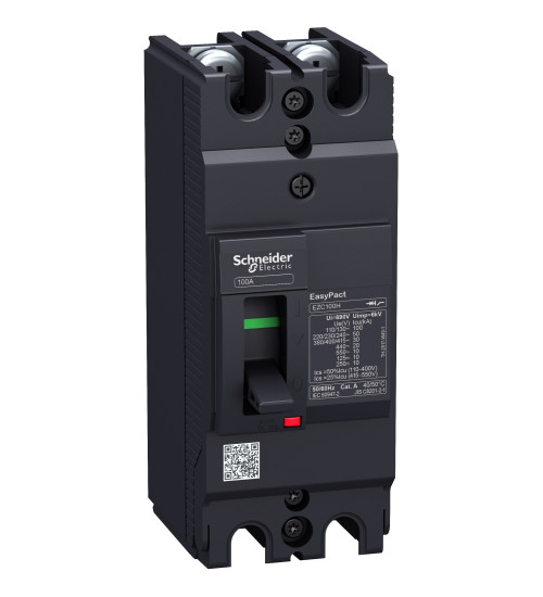 Schneider Electric EZC100H2100 - circuit breaker Easypact EZC100H - TMD - 100 A - 2 poles 2d