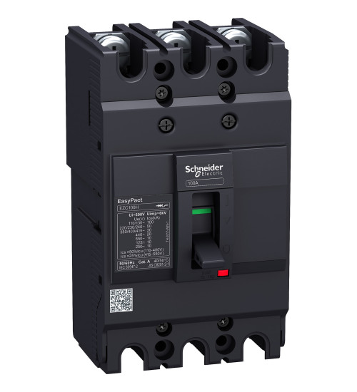 EZC100H3080 - circuit breaker Easy Pact EZC100H - TMD - 80A - 3 Poles 3d - Schneider Electric
