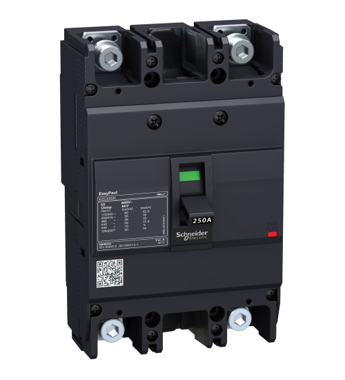 Schneider Electric EZC250H2200 - circuit breaker Easypact EZC250H - TMD - 200 A - 2 poles 2d