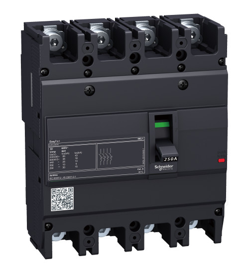 Schneider Electric EZC250N4160 - circuit breaker Easypact EZC250N - TMD - 160 A - 4 poles 3d