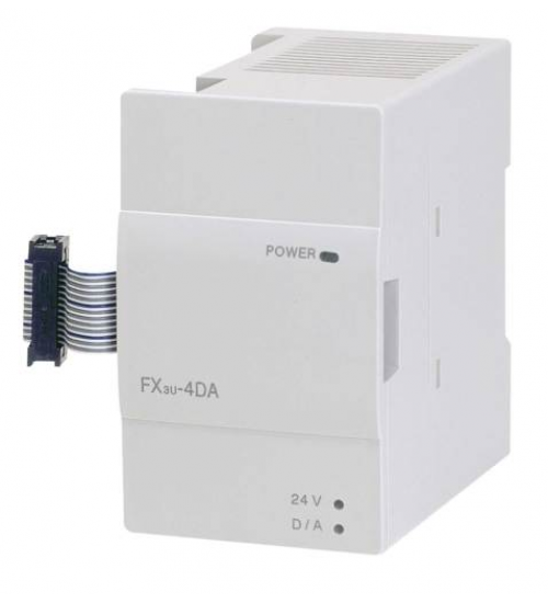 PLC, FX3U Analog output module; 16 bit; 4 analog outputsfor current or voltage