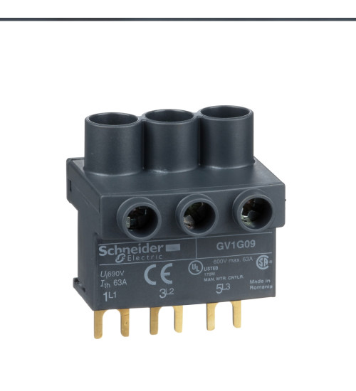 Schneider Electric GV1G09 - TeSys GV2, TeSys D & TeSys U - terminal block - 3P - from the top