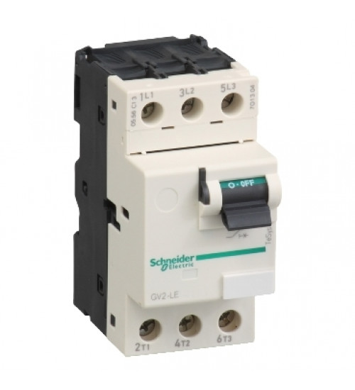 Schneider Electric GV2LE20 - Motor circuit breaker, TeSys GV2, 3P, 18 A, magnetic, toggle control, screw clamp terminals