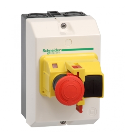 GV2MCK04 - TeSys GV2 - Enclosure for TeSys GV2ME - IP55 - fitted with Emergency stop - Schneider Electric - Electrihub GV2MCK04 - TeSys GV2 - Enclosure for TeSys GV2ME - IP55 - fitted with Emergency stop - Schneider Electric - Electrihub